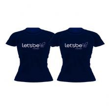 Kit 2X Camiseta Raglan Super Dry 100% Poliester - Baby Look Azul Tam. G - Lets Be Nutrition