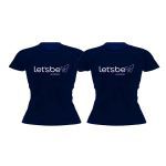 Kit 2X Camiseta Raglan Super Dry 100% Poliester - Baby Look Azul Tam. G - Lets Be Nutrition