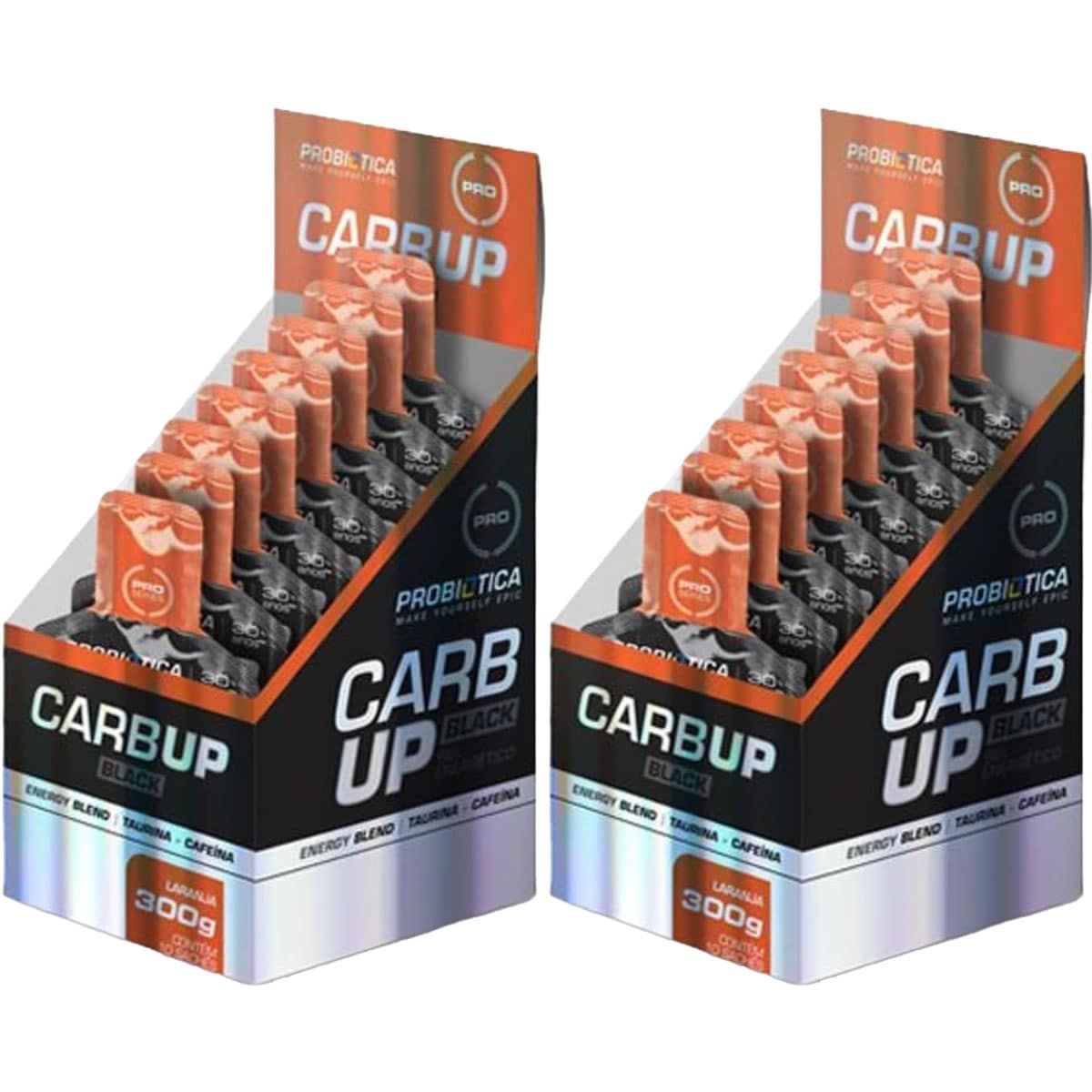 Kit 2X Carb Up Gel Black - 10 Sach�s 30g Laranja - Probi�tica
