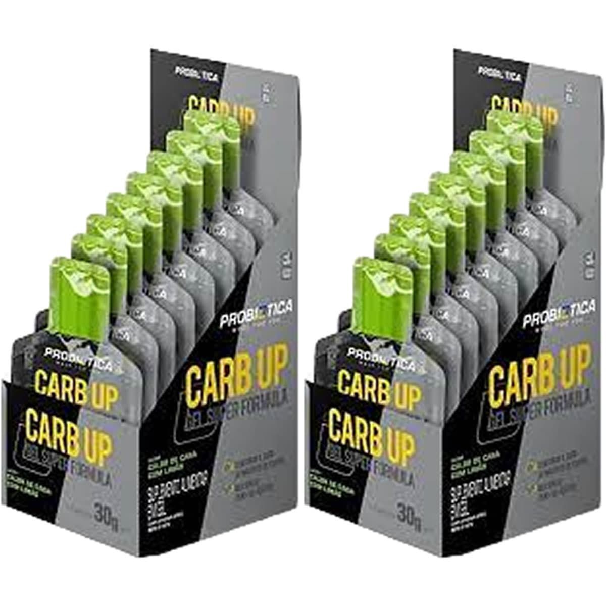Kit 2X Carb UP Gel Super F�rmula - 10 Sach�s 30g Caldo de Cana Com Lim�o - Probi�tica