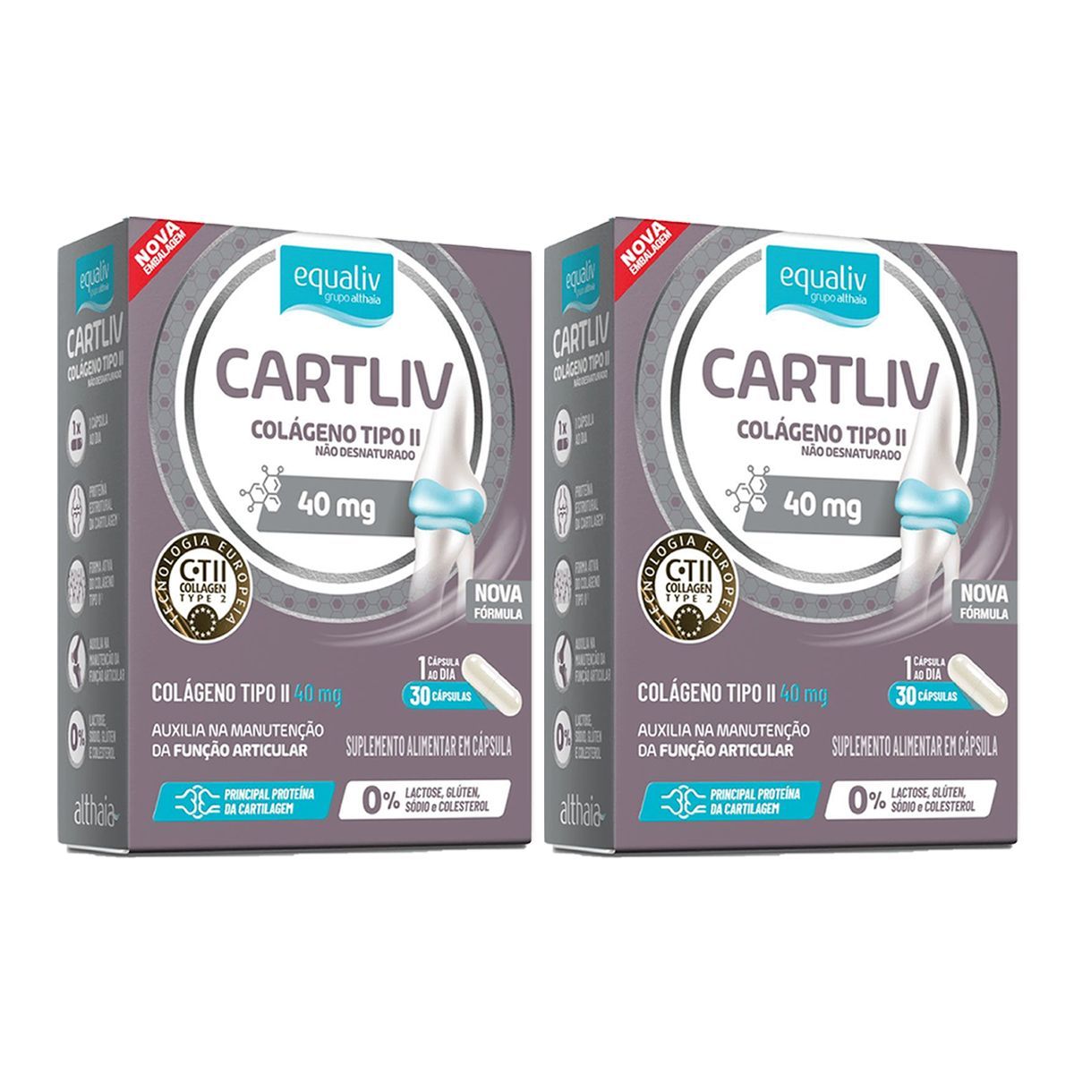 Kit 2X Cartliv Col�geno Tipo II - 30 C�psulas - Equaliv