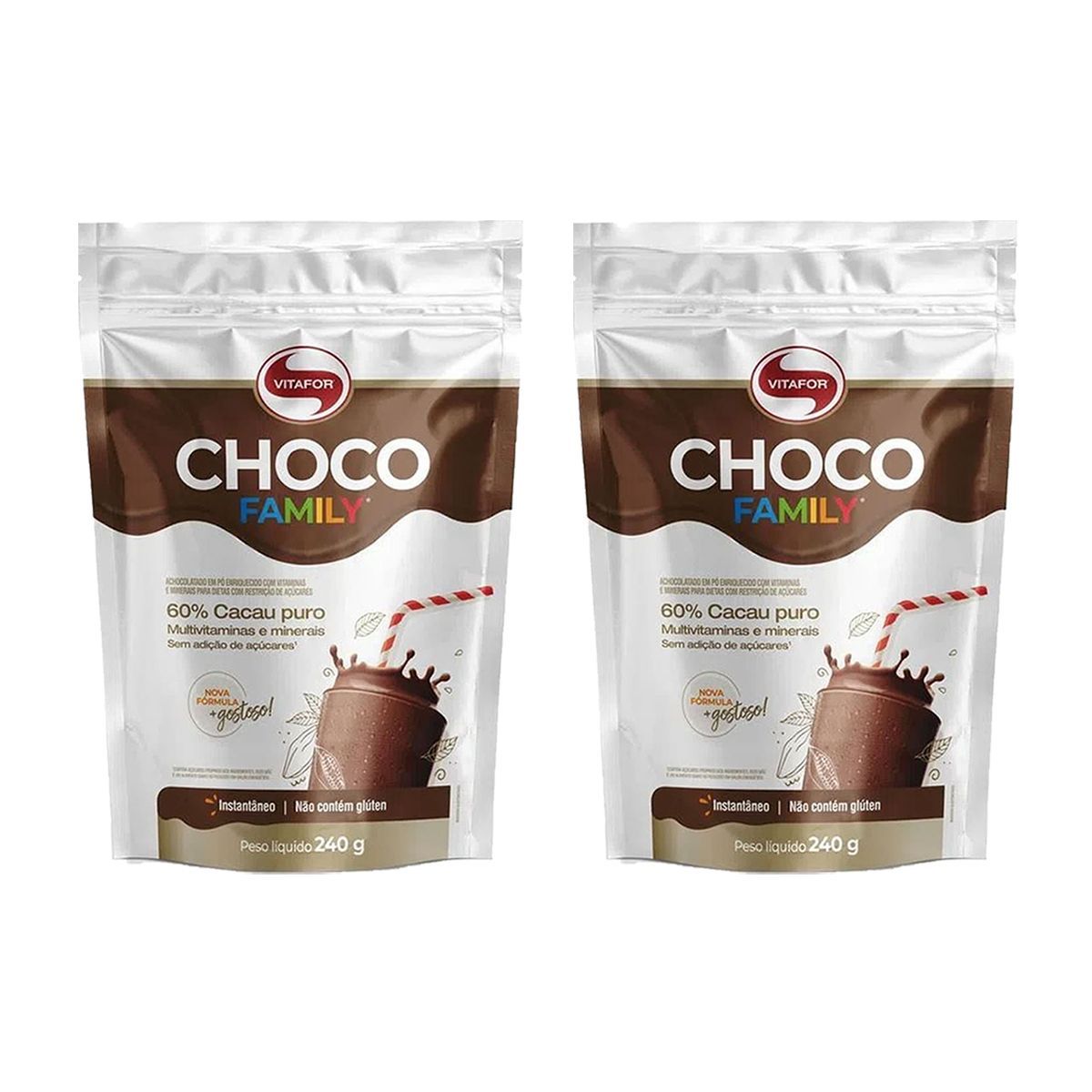 Kit 2X Choco Family - 240g Refil - Vitafor