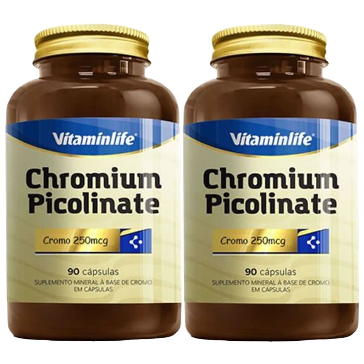Kit 2X Chromium Picolinate Cromo - 90 C�psulas - VitaminLife
