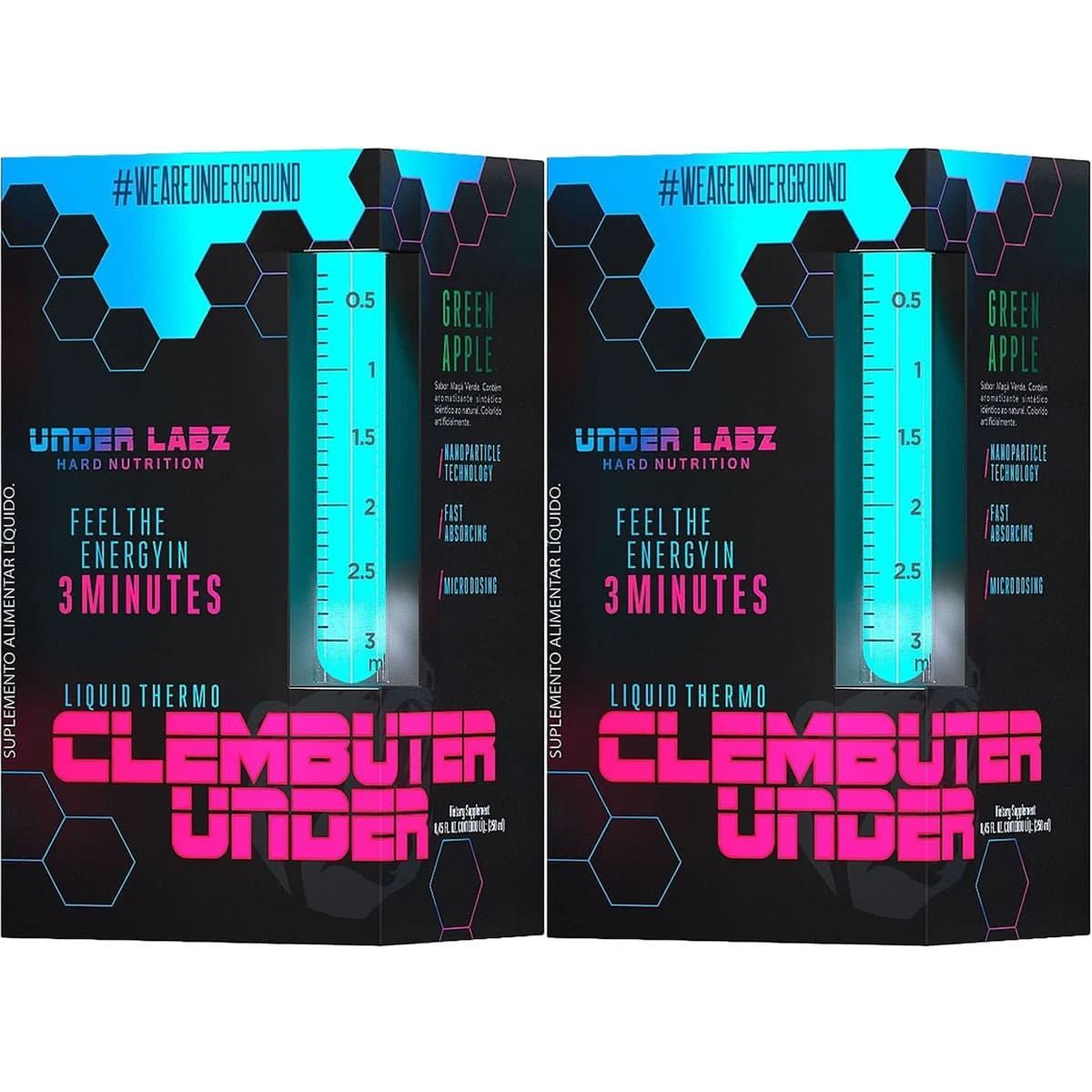 Kit 2X Clembuter Under Liquid Thermo - 250ml Green Apple - Under Labz