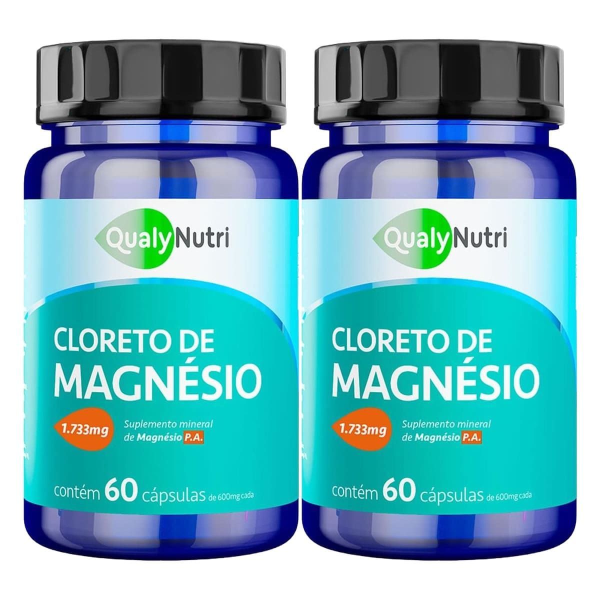 Kit 2X Cloreto de Magn�sio P.A. 1733mg - 60 Comprimidos - QualyNutri