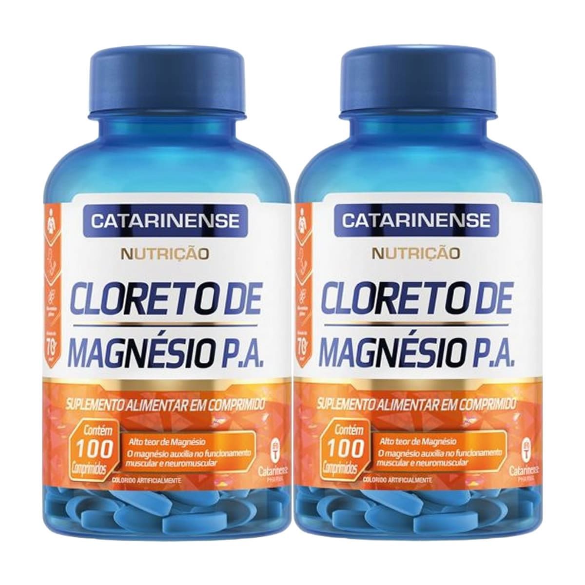 Kit 2X Cloreto de Magn�sio PA - 100 Comprimidos - Catarinense Nutri��o