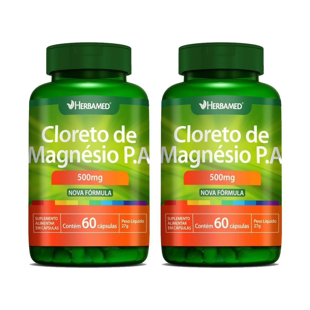 Kit 2X Cloreto de Magnesio PA 500mg 60 C�psulas - Herbamed