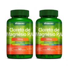 Kit 2X Cloreto de Magnesio PA 500mg 60 C�psulas - Herbamed