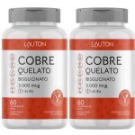 Kit 2X Cobre Quelato Bisglicinato - 60 Comprimidos - Lauton Nutrition