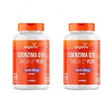 Kit 2X Coenzima Q10 200mg + Omega 3 - 120 C�psulas - Bigens