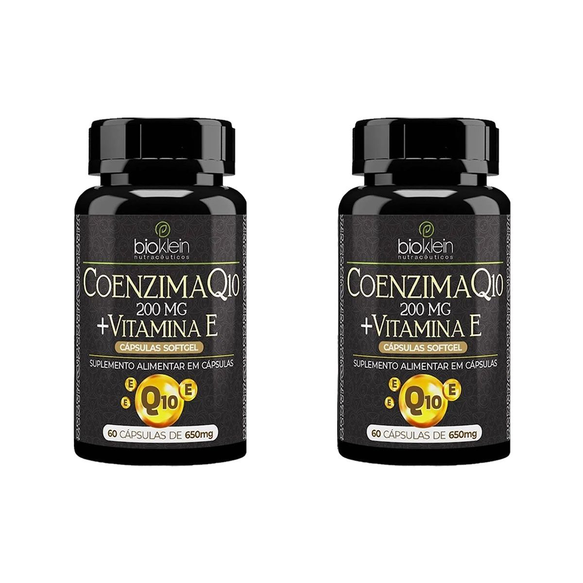 Kit 2X Coenzima Q10 200mg + Vitamina E - 60 C�psulas 650mg - Bioklein