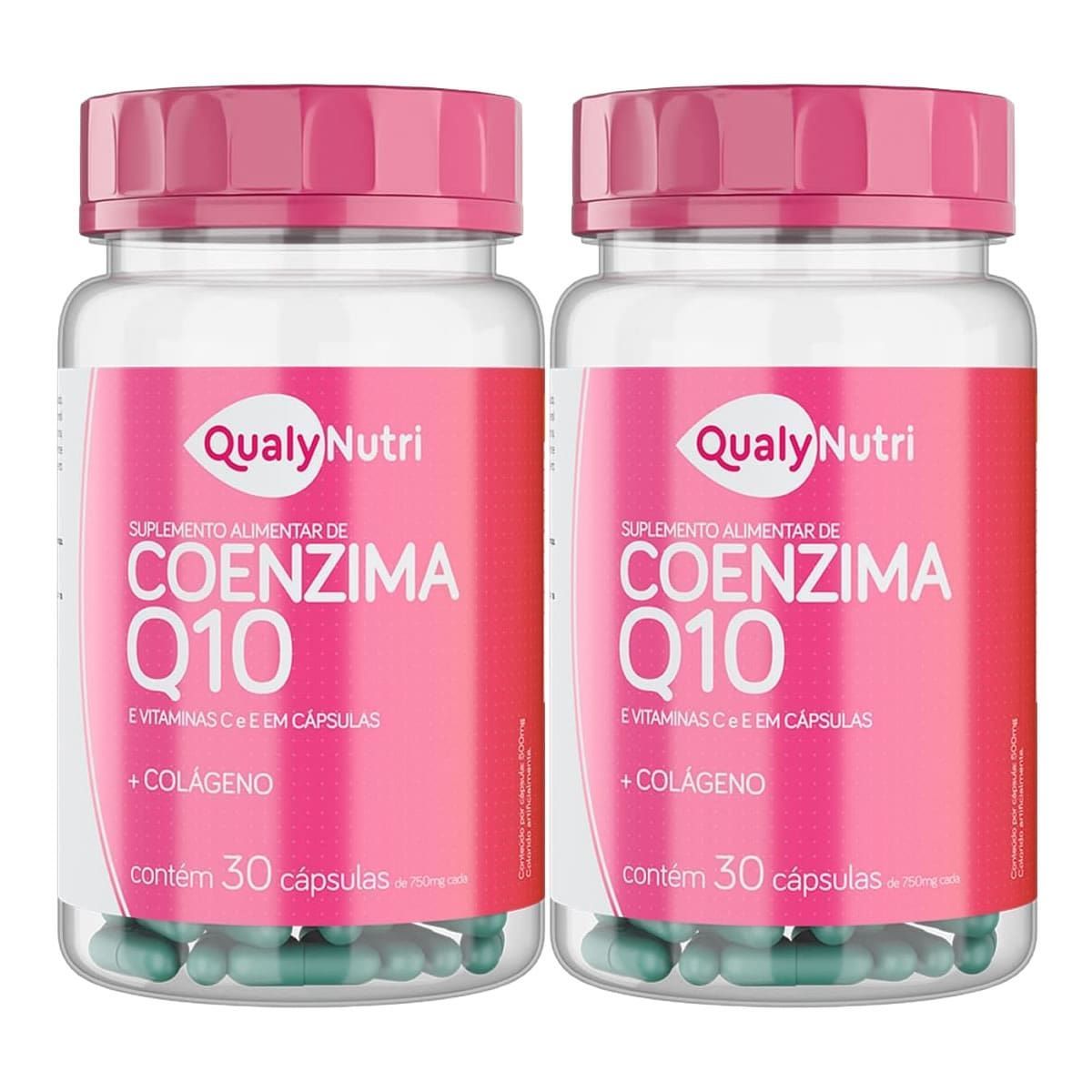 Kit 2X Coenzima Q10 Com Col�geno - 30 C�psulas - QualyNutri