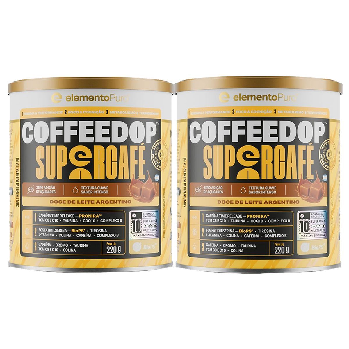 Kit 2X CoffeeDop SuperCaf�  - 220g Doce de Leite Argentino - ElelementoPuro