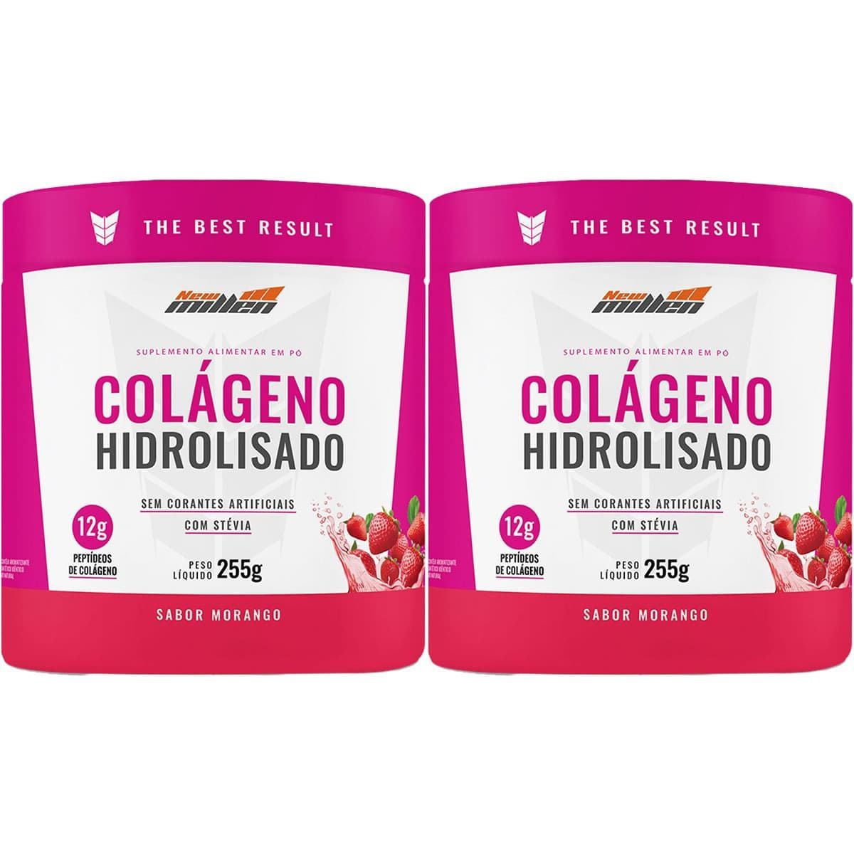 Kit 2X Col�geno Hidrolisado - 255g Morango - New Millen