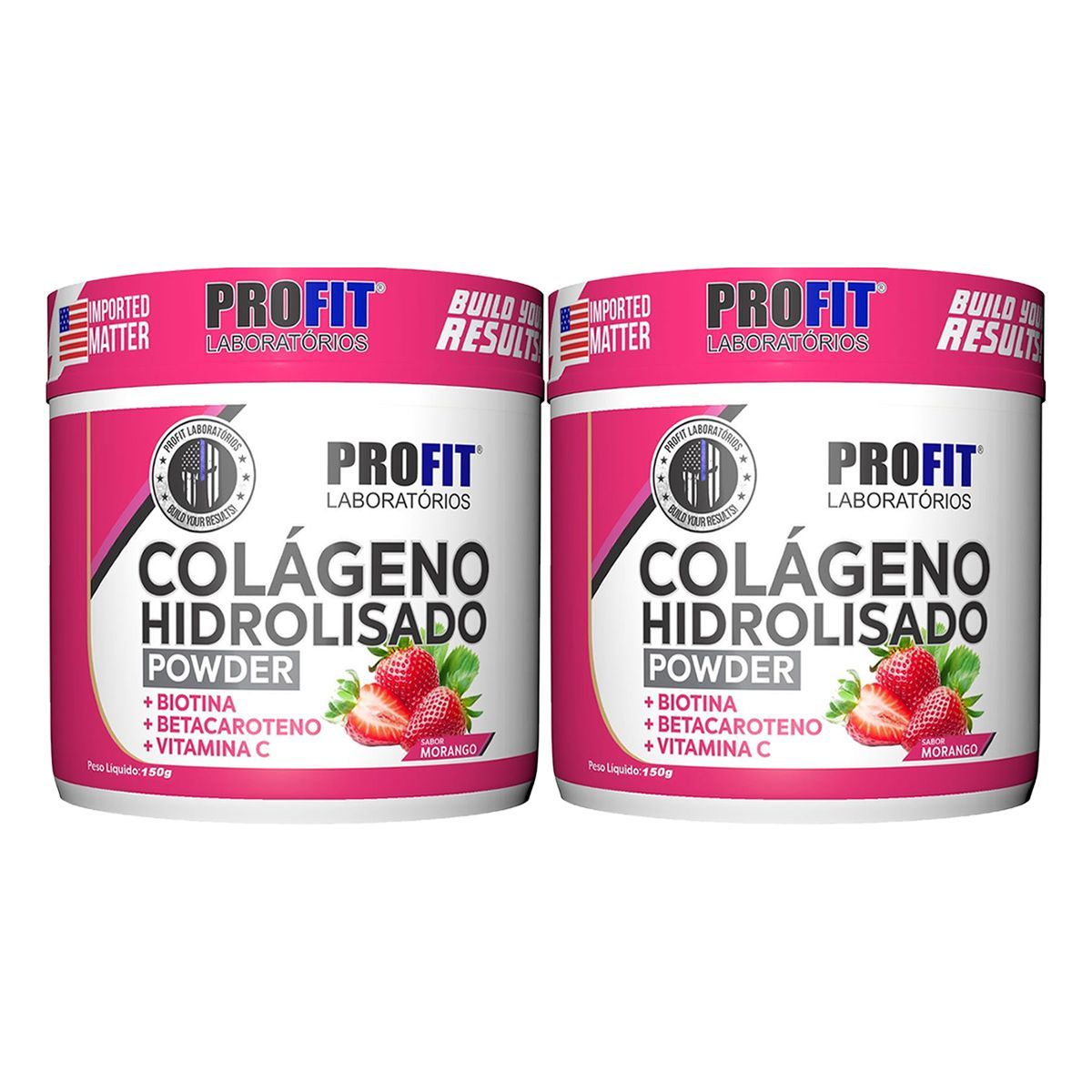 Kit 2X Col�geno Hidrolisado + Biotina - 150g Morango - Profit