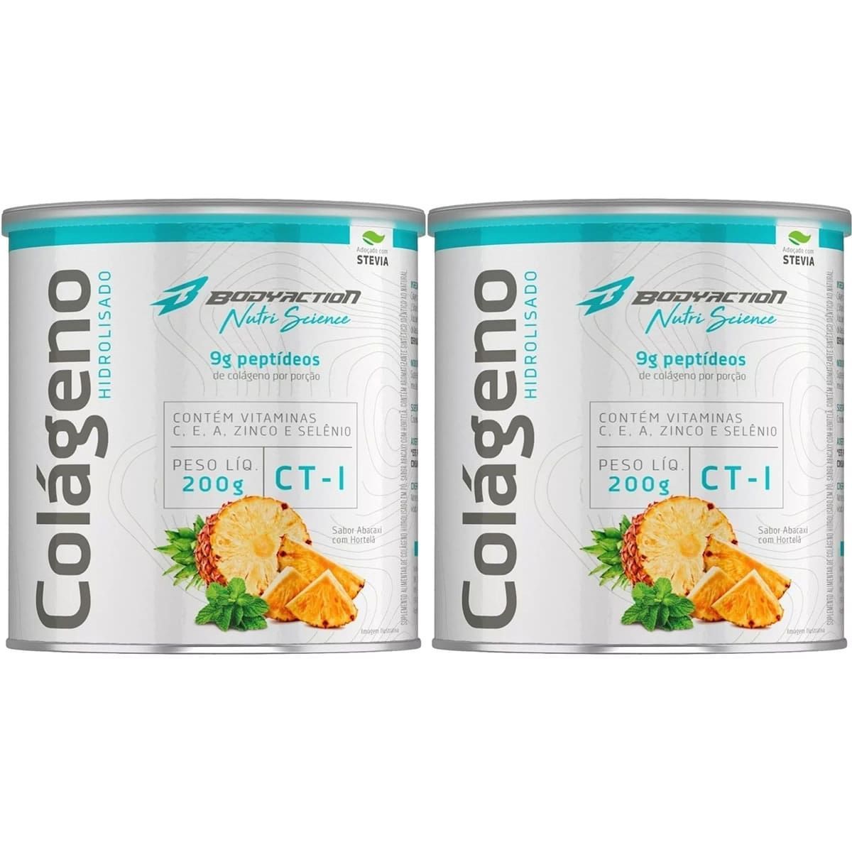 Kit 2X Col�geno Hidrolisado Nutri Science - 200g Abacaxi com Hortel� - BodyAction