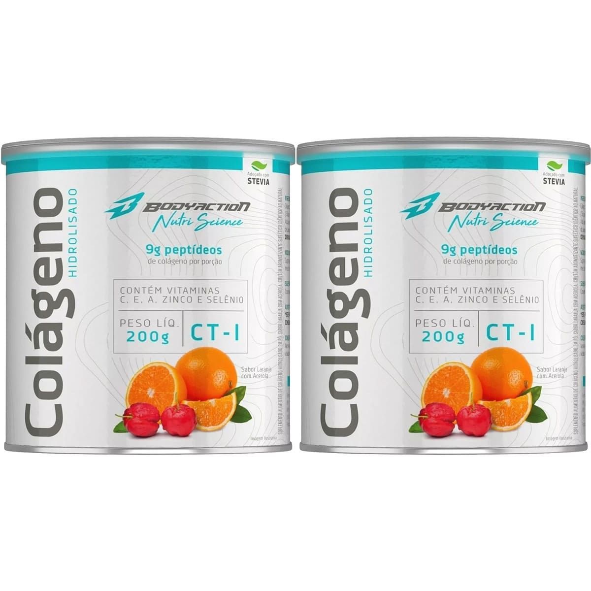 Kit 2X Col�geno Hidrolisado Nutri Science - 200g Laranja com Acerola - BodyAction