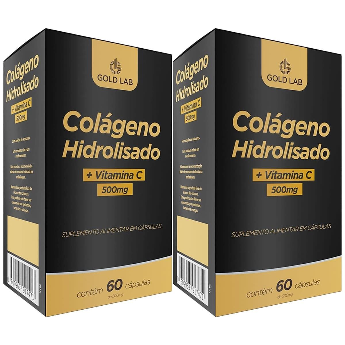 Kit 2X Colageno Hidrolisado + Vitamina C - 60 C�psulas - Gold Lab