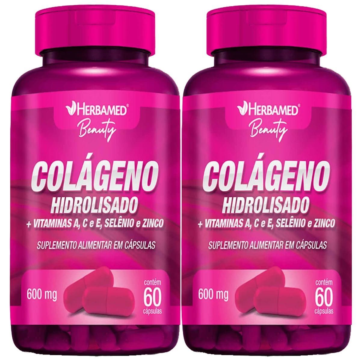Kit 2X Colageno Hidrolisado + Vitaminas e Minerais - 60 C�psulas - Herbamed