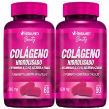 Kit 2X Colageno Hidrolisado + Vitaminas e Minerais - 60 C�psulas - Herbamed
