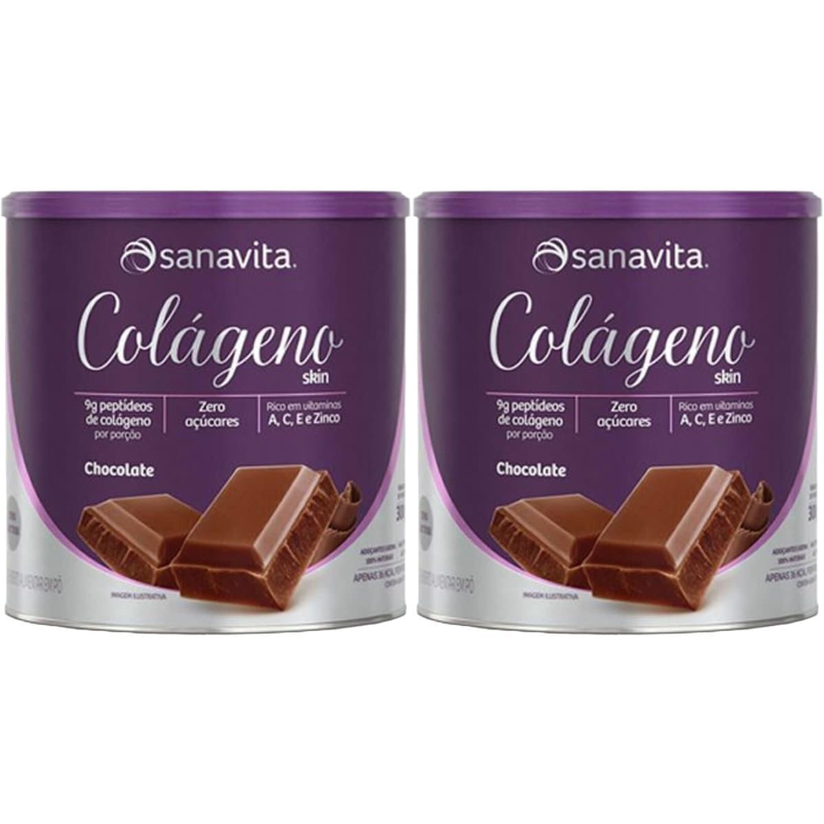 Kit 2X Col�geno Skin - 300g Chocolate - Sanavita