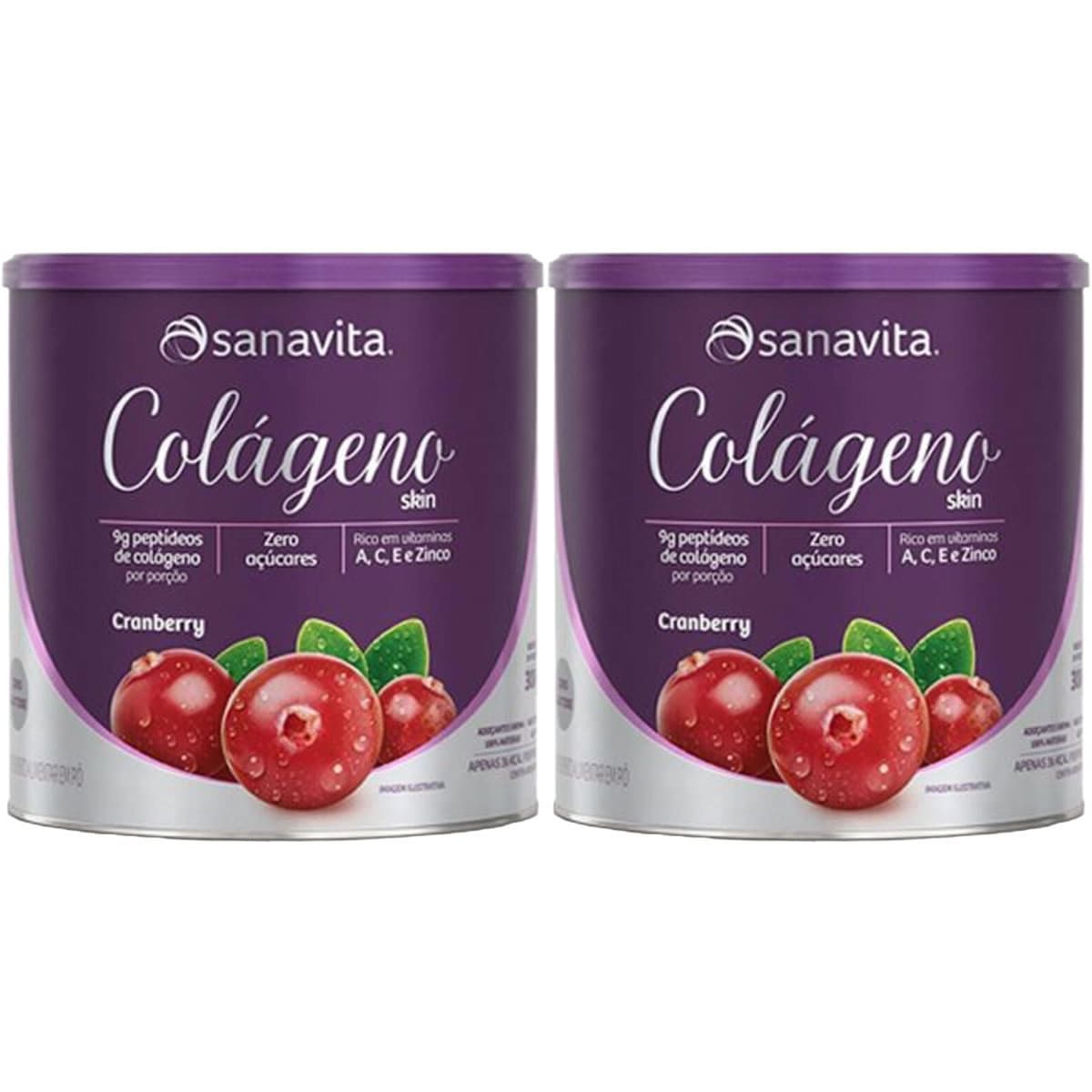 Kit 2X Col�geno Skin - 300g Cranberry - Sanavita