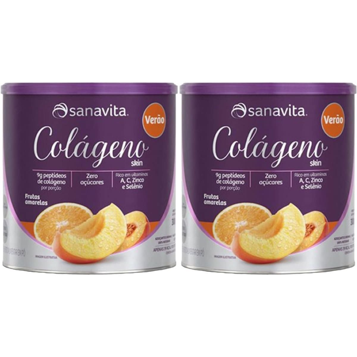 Kit 2X Col�geno Skin - 300g Frutas Amarelas - Sanavita
