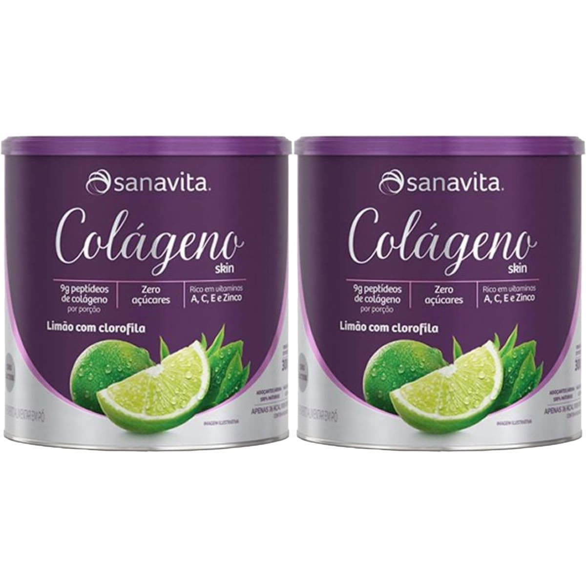 Kit 2X Col�geno Skin - 300g Lim�o com Clorofila - Sanavita
