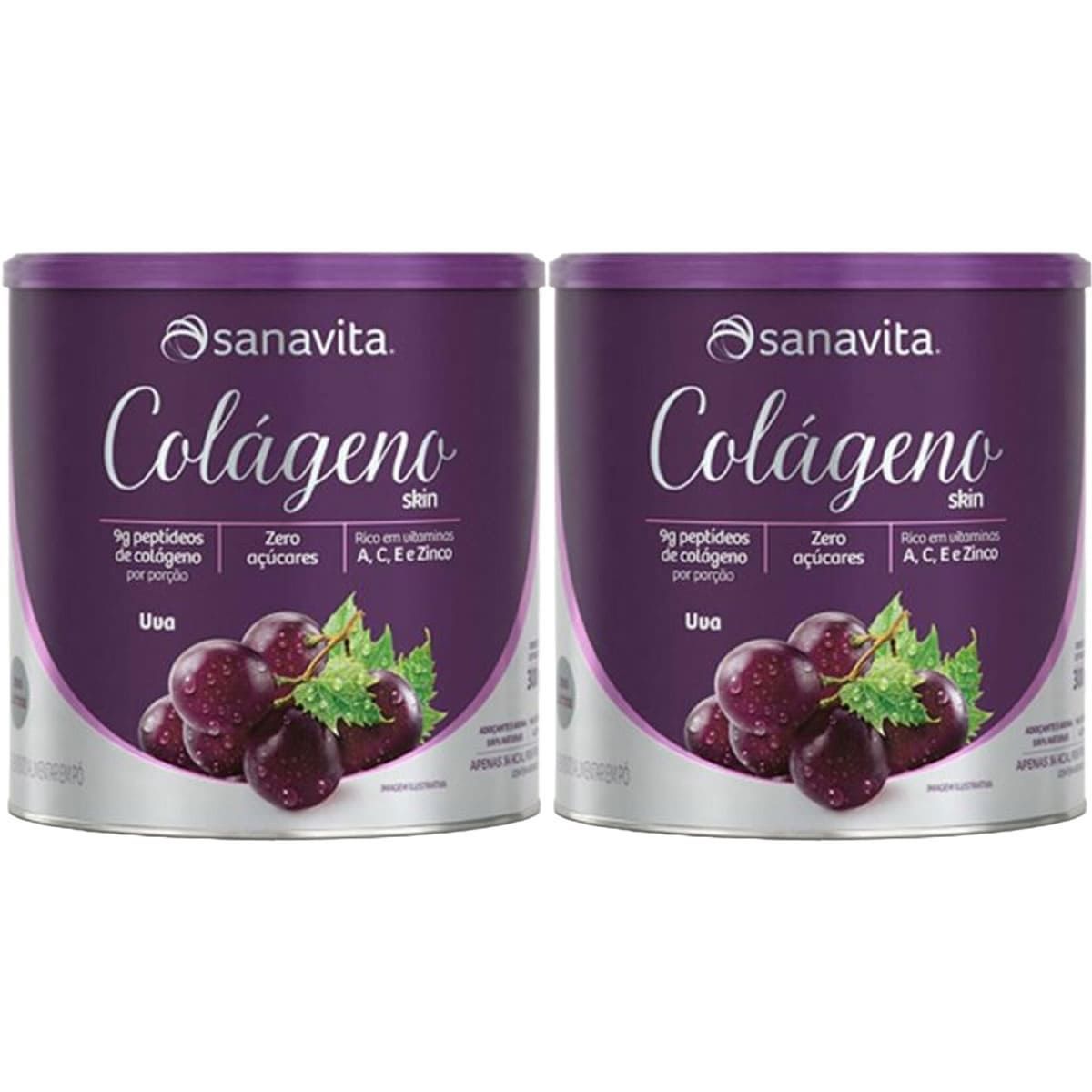 Kit 2X Col�geno Skin - 300g Uva - Sanavita