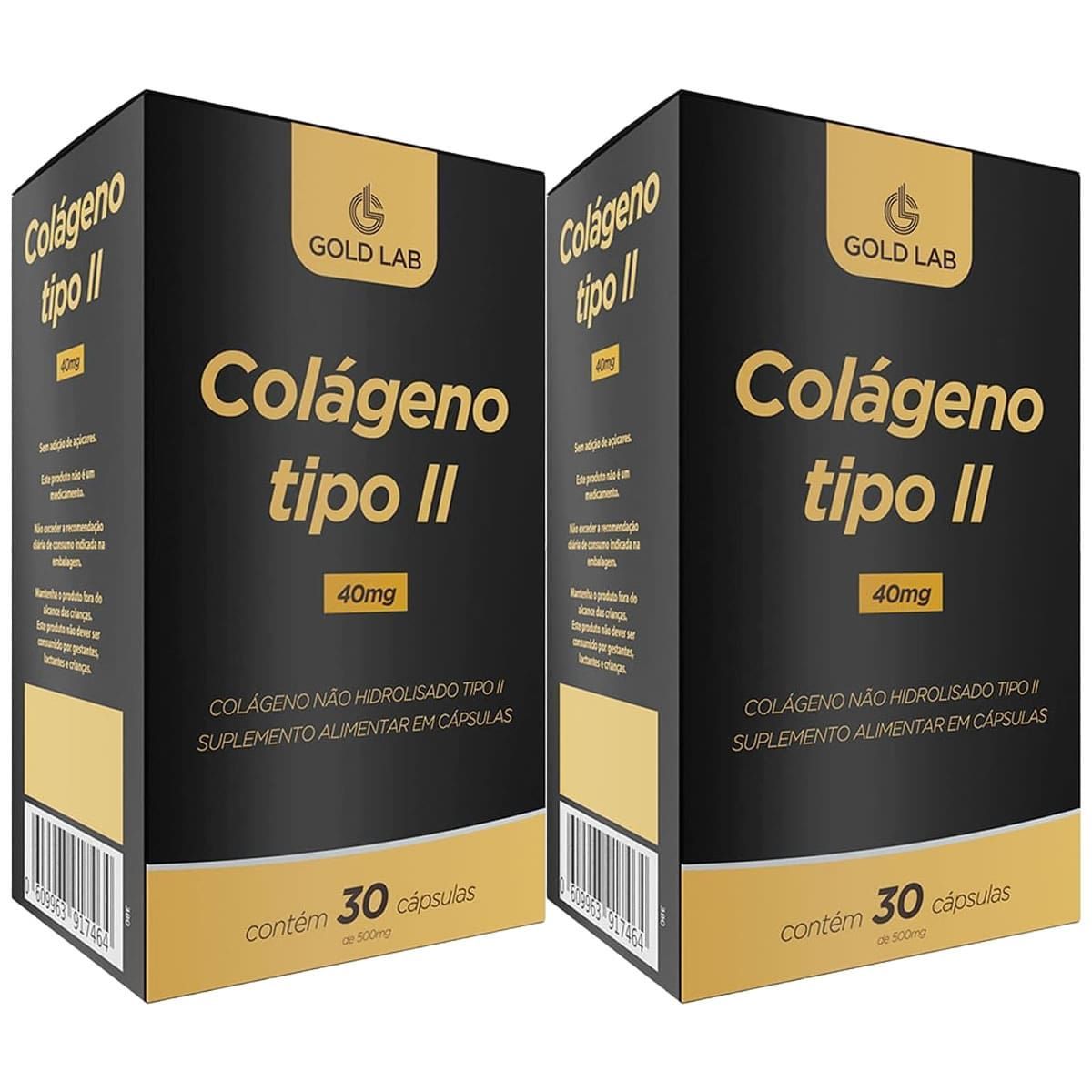 Kit 2X Col�geno Tipo II - 30 C�psulas - Gold Lab