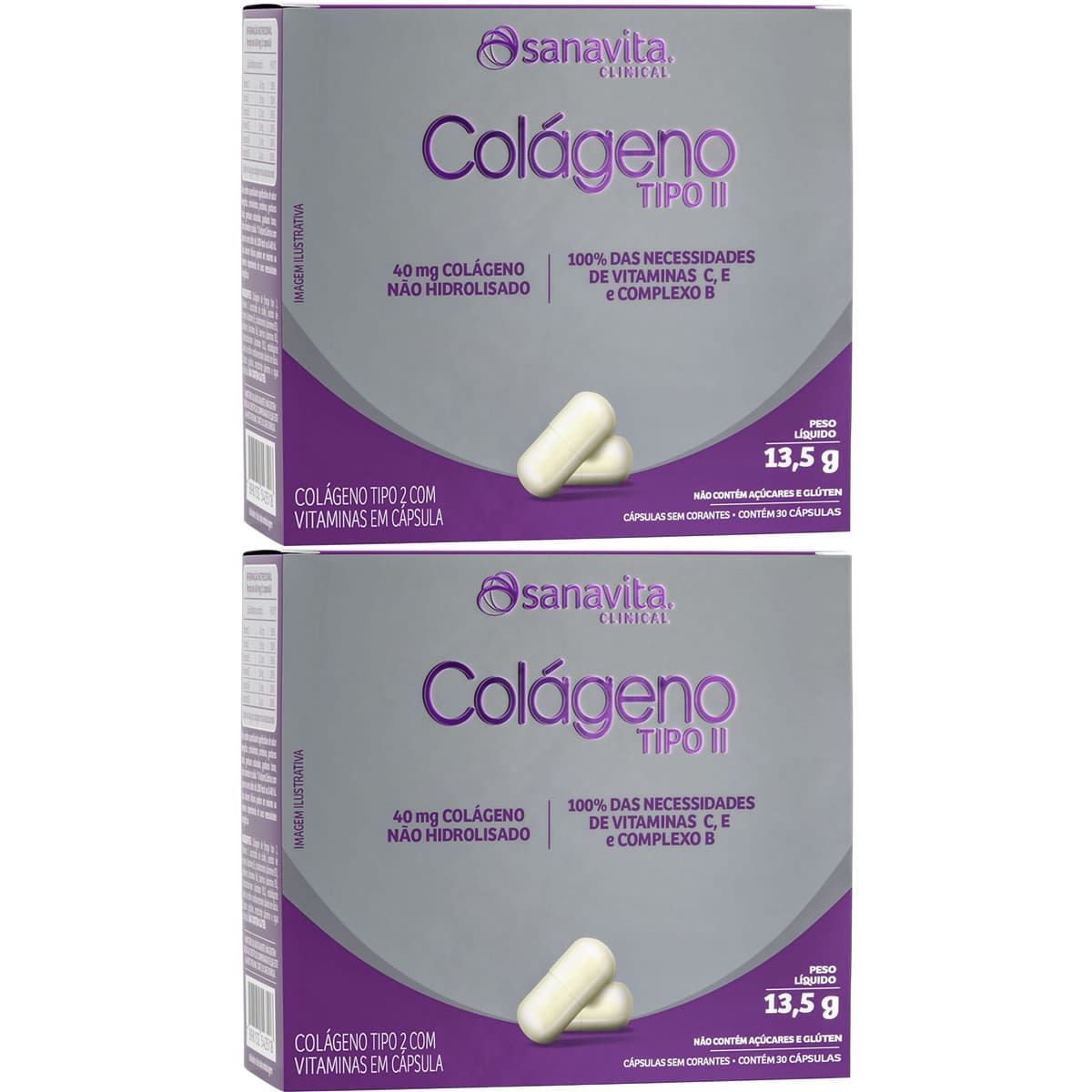 Kit 2X Col�geno Tipo II - 30 C�psulas - Sanavita