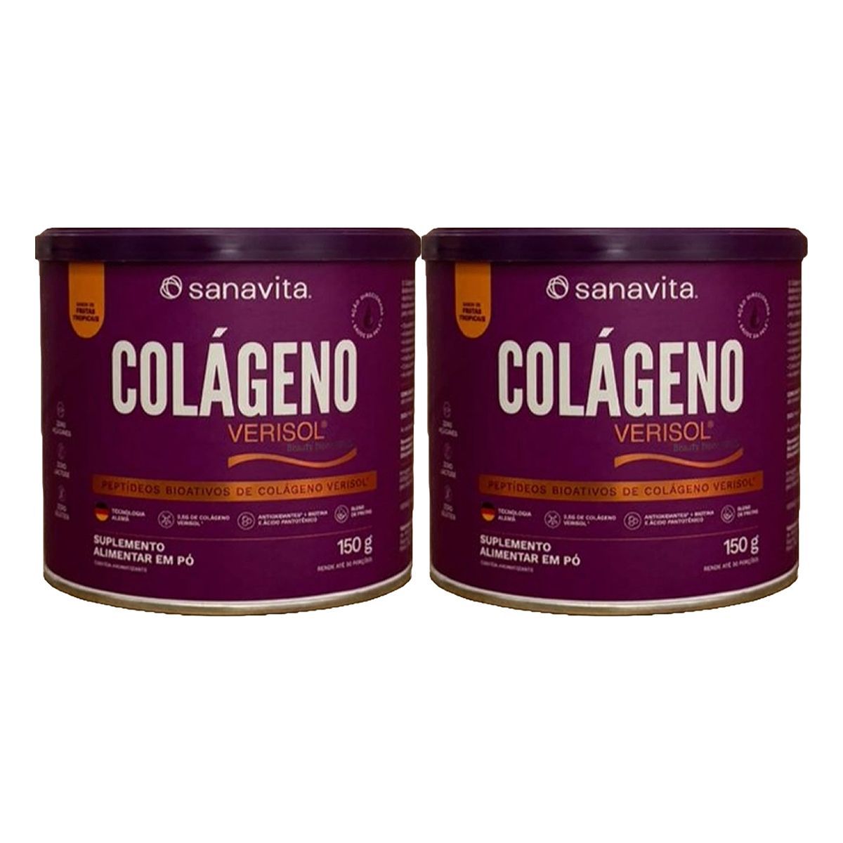 Kit 2X Col�geno Verisol - 150g Frutas Tropicais - Sanavita