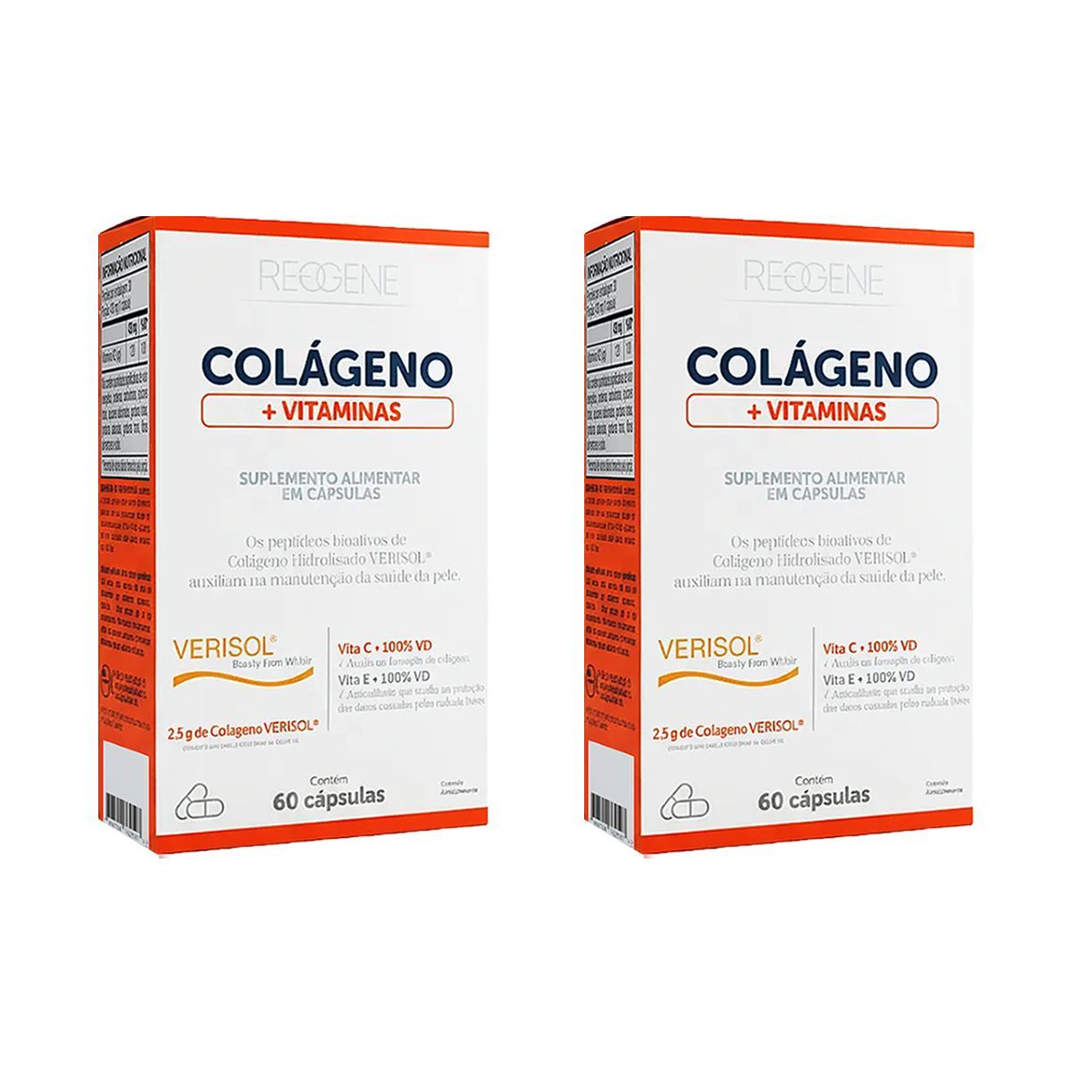 Kit 2X Col�geno Verisol + Vitaminas - 60 C�psulas - Katigu�