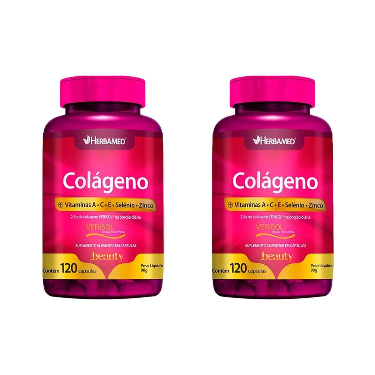 Kit 2X Col�geno Verisol + Vitaminas e Minerais - 120 C�psulas - Herbamed