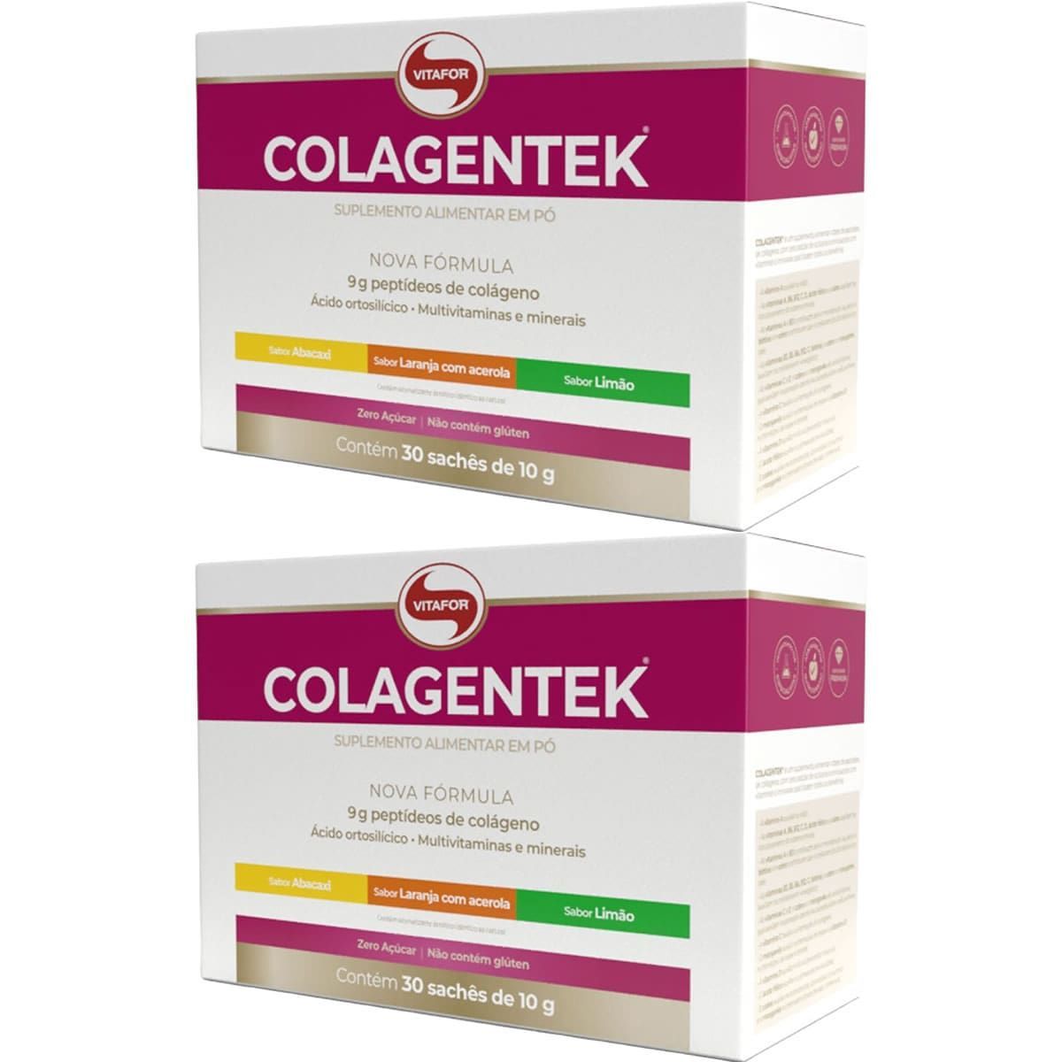 Kit 2X Colagentek - 30 Sach�s 10g Sabores Sortidos - Vitafor