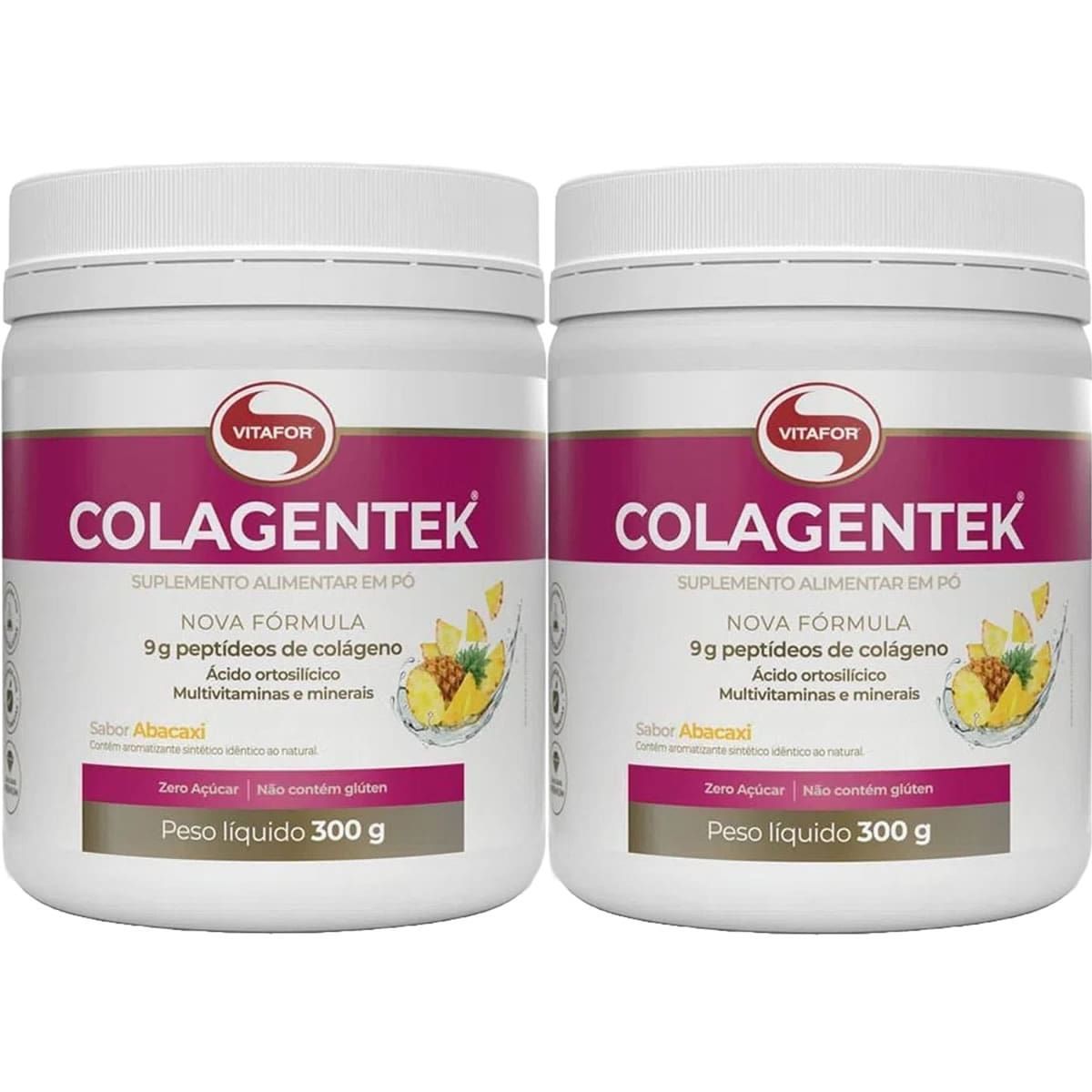 Kit 2X Colagentek - 300g Abacaxi - Vitafor