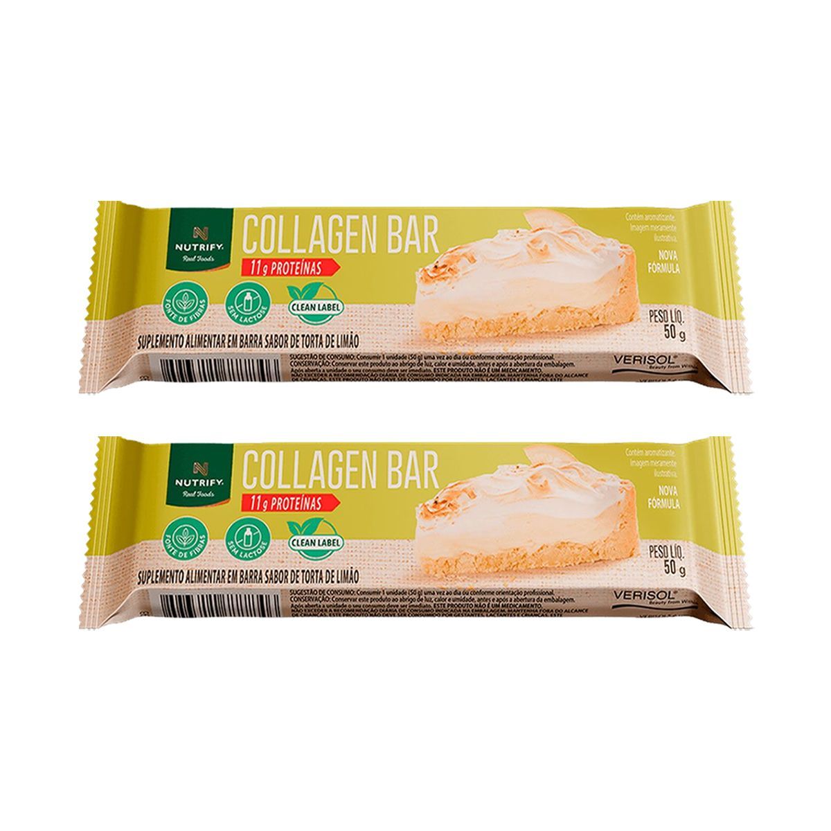 Kit 2X Collagen Bar - 50g Torta de Lim�o - Nutrify