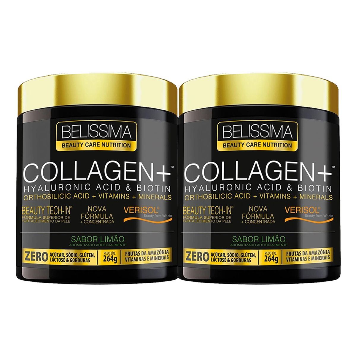 Kit 2X Collagen Plus Belissima - 264g Lim�o- Black Skull
