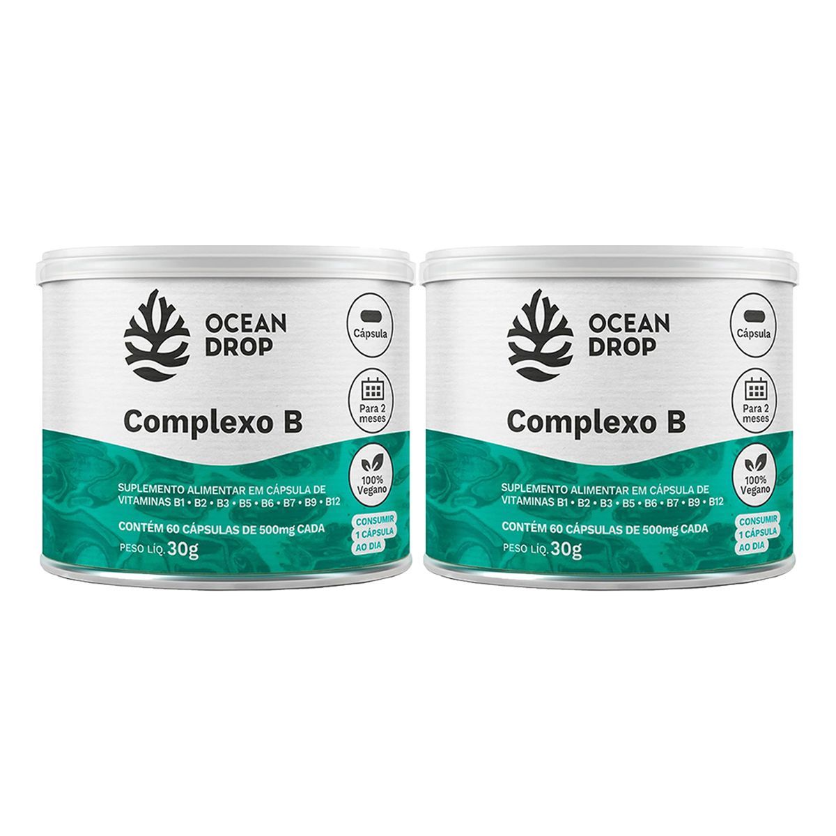 Kit 2X Complexo B -  60 C�psulas - Ocean Drop
