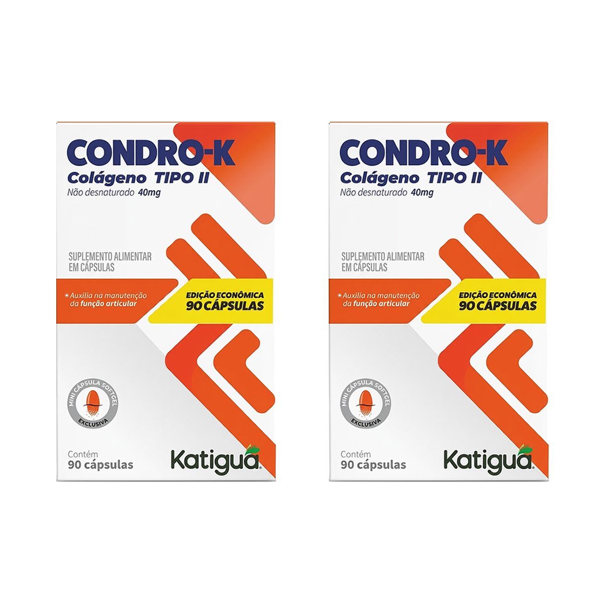 Kit 2X Condro-K Col�geno Tipo II - 90 C�psulas - Katigu�