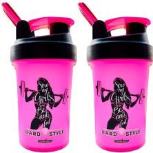 Kit 2X Coqueteleira 1 Dose - 450ml Rosa- Integralm�dica