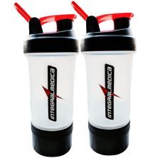 Kit 2X Coqueteleira 2 doses  - 450ml Transparente - Integralmedica