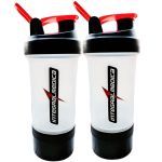 Kit 2X Coqueteleira 2 doses  - 450ml Transparente - Integralmedica