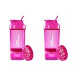Kit 2X Coqueteleira 3 Partes - 500ml Rosa - NewNutrition