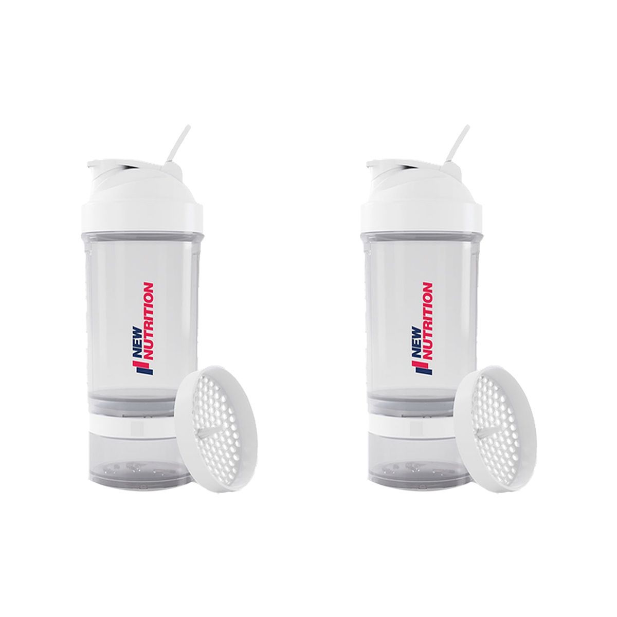 Kit 2X Coqueteleira 3 Partes - 500ml Transparente - NewNutrition
