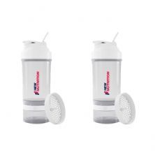 Kit 2X Coqueteleira 3 Partes - 500ml Transparente - NewNutrition