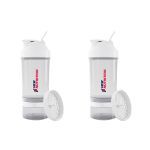 Kit 2X Coqueteleira 3 Partes - 500ml Transparente - NewNutrition
