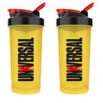 Kit 2X Coqueteleira - 600ml Amarela - Universal Nutrition