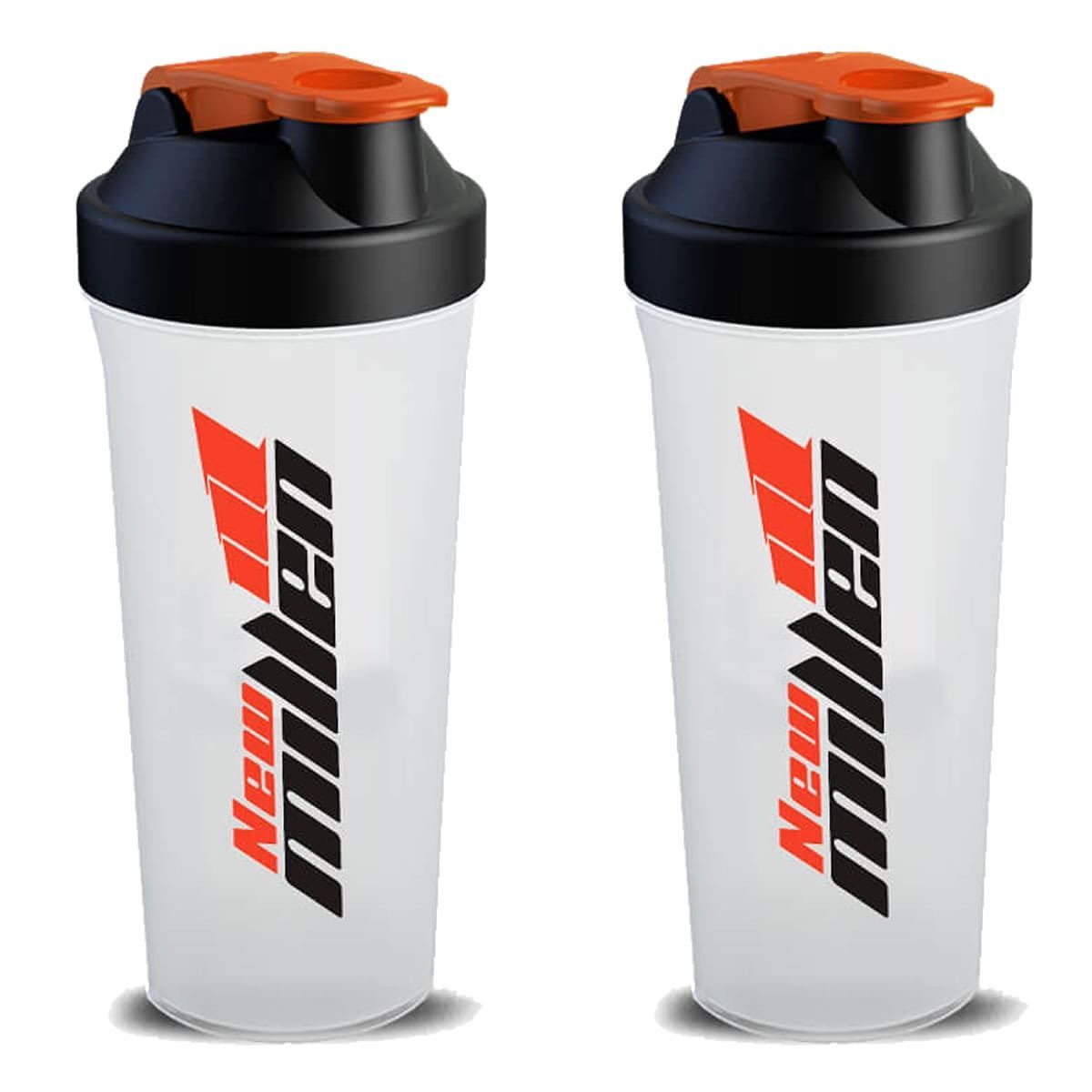 Kit 2X Coqueteleira - 600ml Branca/Laranja - New Millen