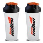Kit 2X Coqueteleira - 600ml Branca/Laranja - New Millen